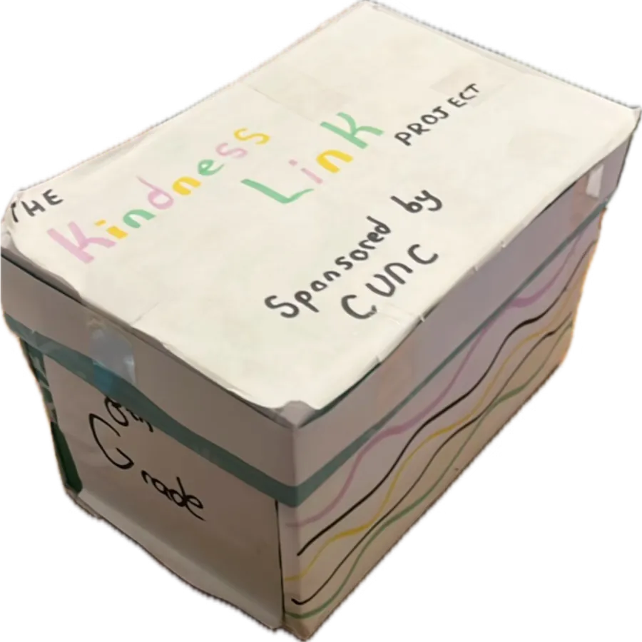 Decorated Kindness Link submission box, sponsored by CUNC