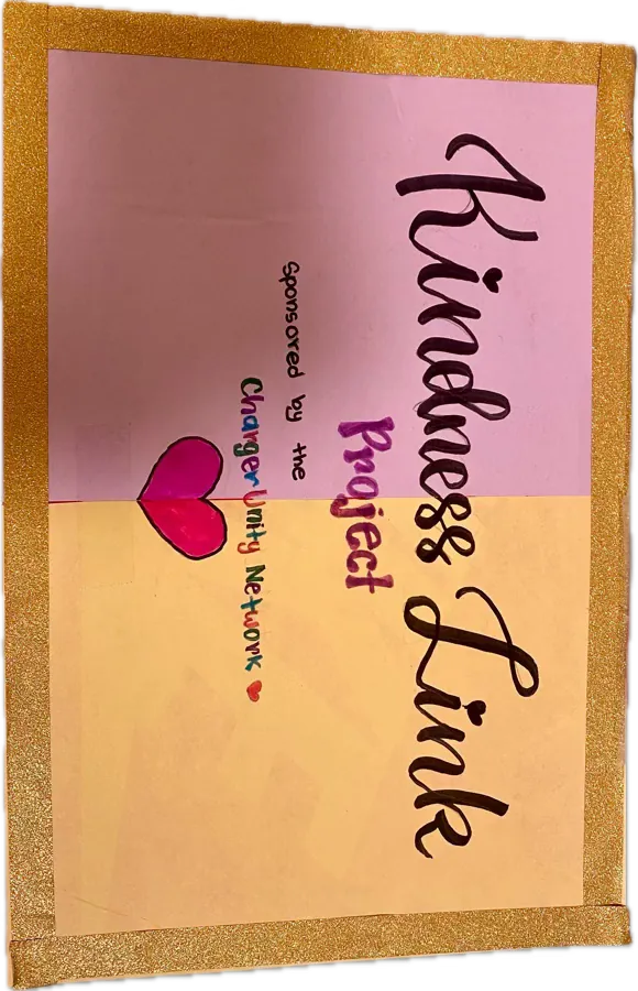 Hand-lettered Kindness Link Project sign